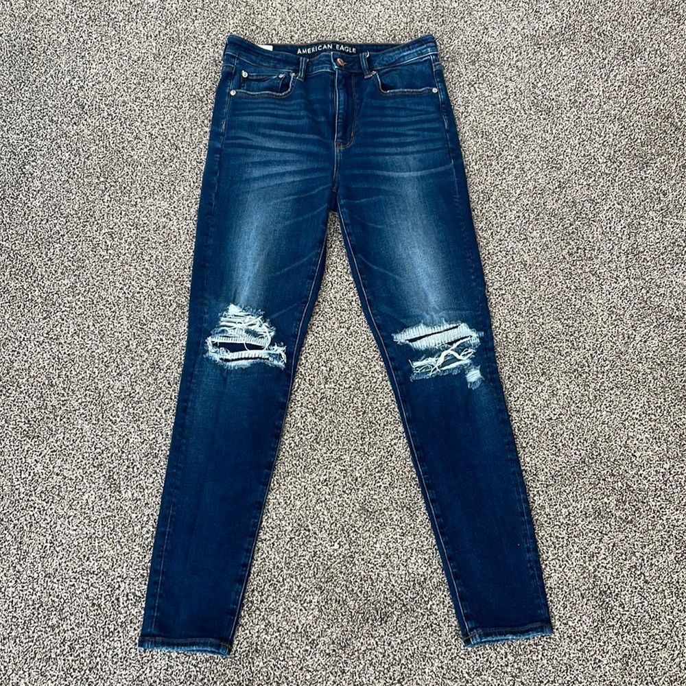 American Eagle patched skinny jeans